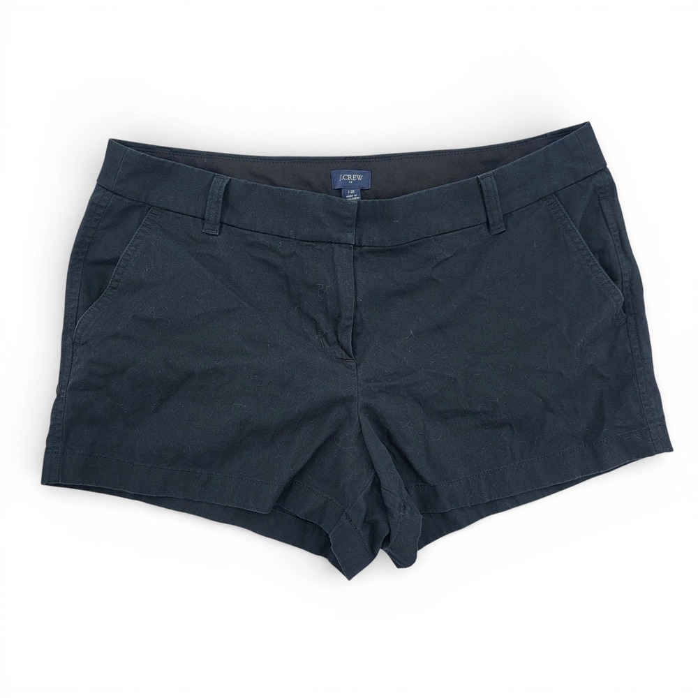 J.Crew Womens 12 Black Cotton Chino Shorts Stretch‎ Classic Casual Preppy
